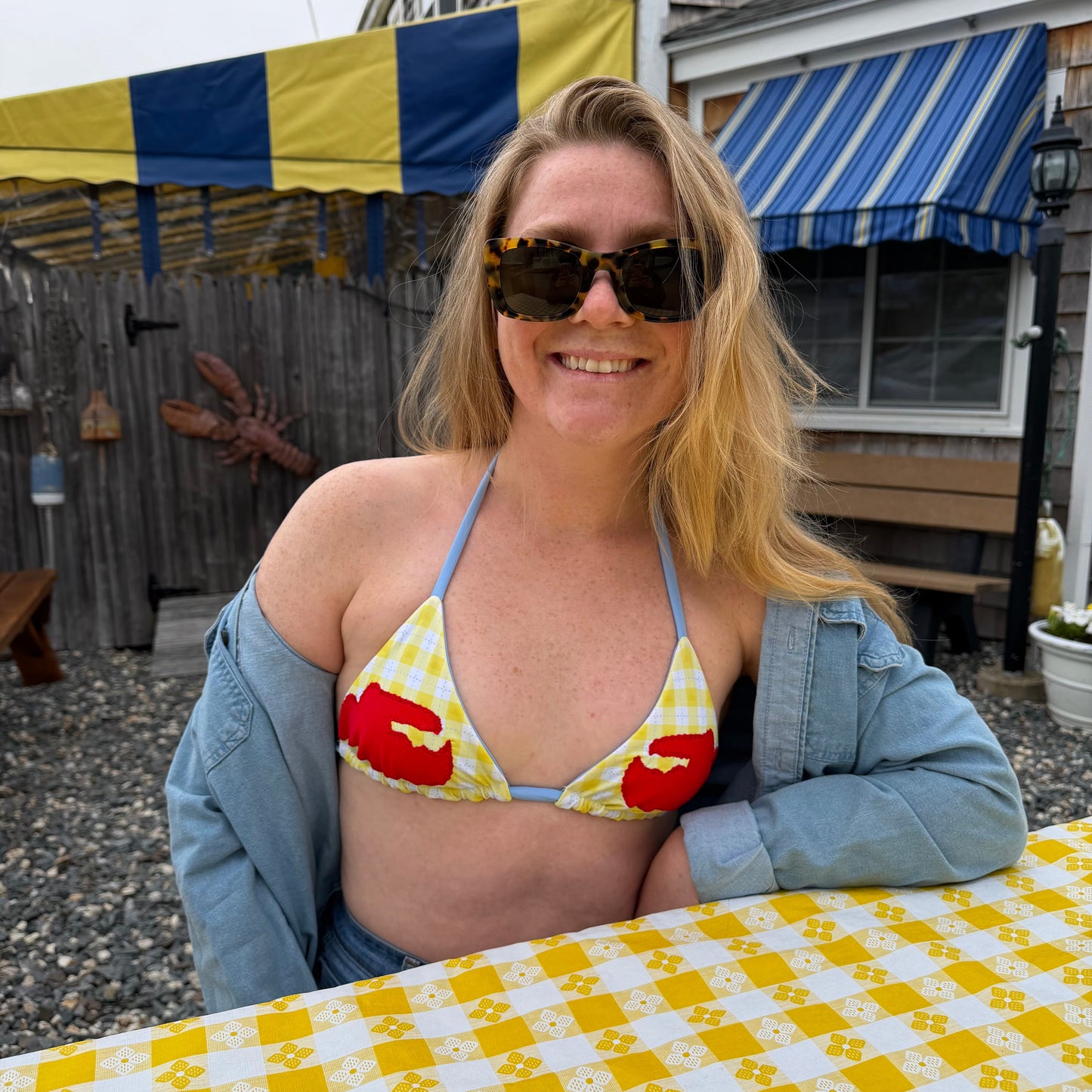 Lobster Claw Gingham Top